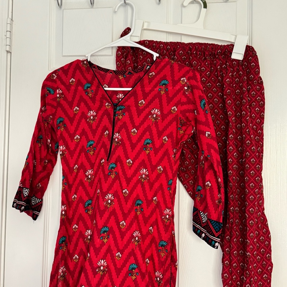 Red Kids Kurta Set